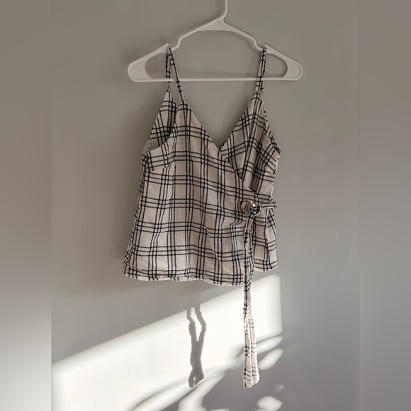 NSR Tops - NSR Black and White Plaid Camisole